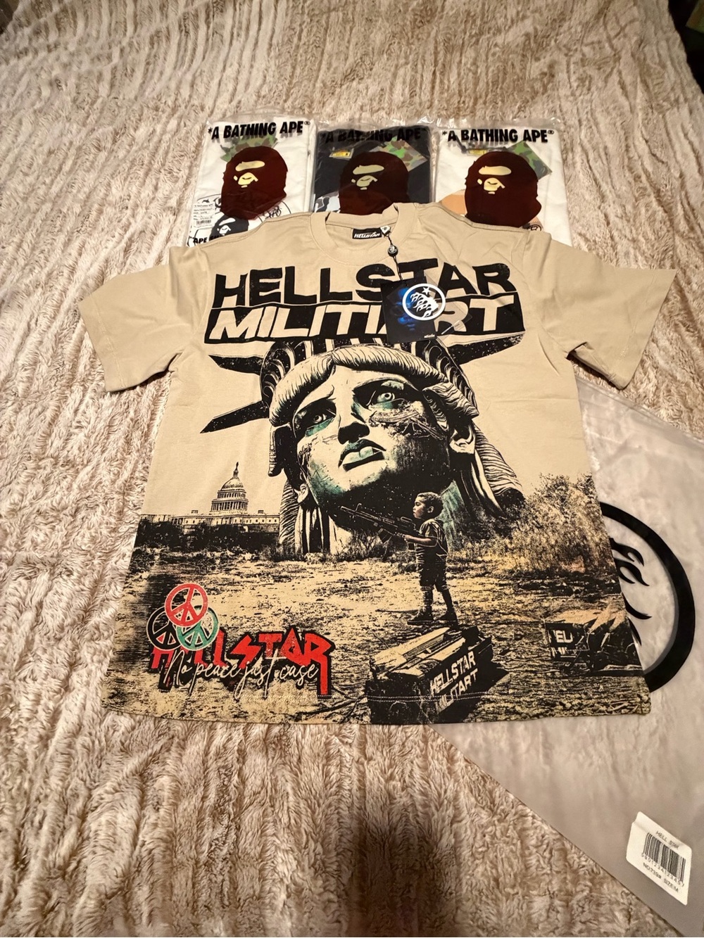 Hellstar Militaryrt Graphic Tee - Beige